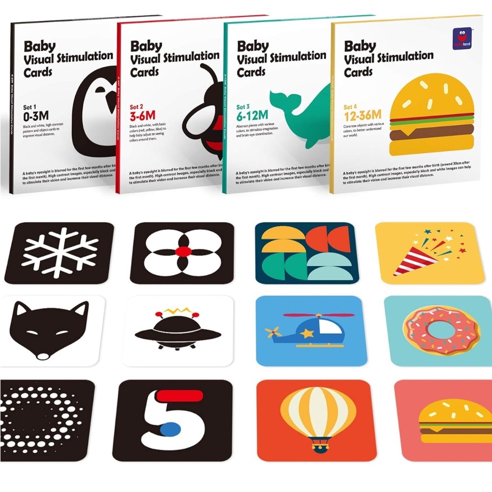 Baby Visual Stimulation Cards Set - Multicolor